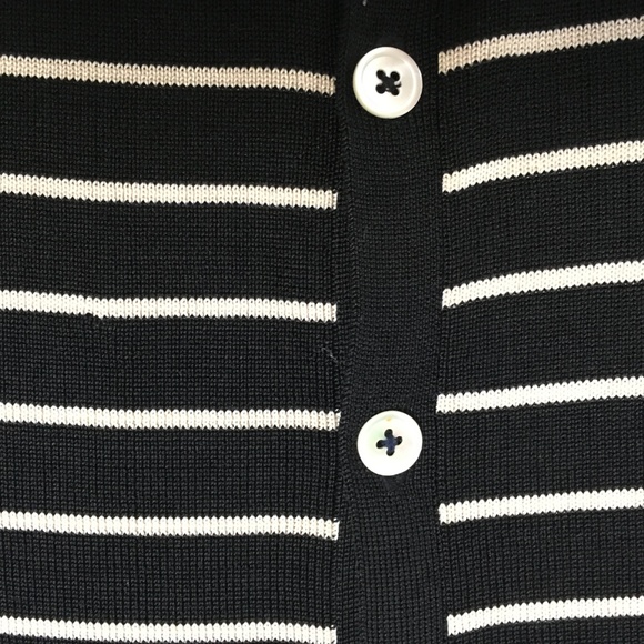Ralph Lauren Silk cardigan black & white stripes - Picture 7 of 7